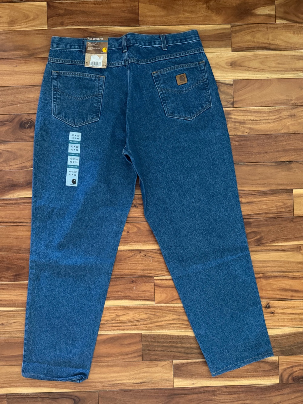 NWT Men’s Carhartt 40x32 Relaxed Fit Tapered Leg Jeans Workwear Outdoorsman - Picture 3 of 6